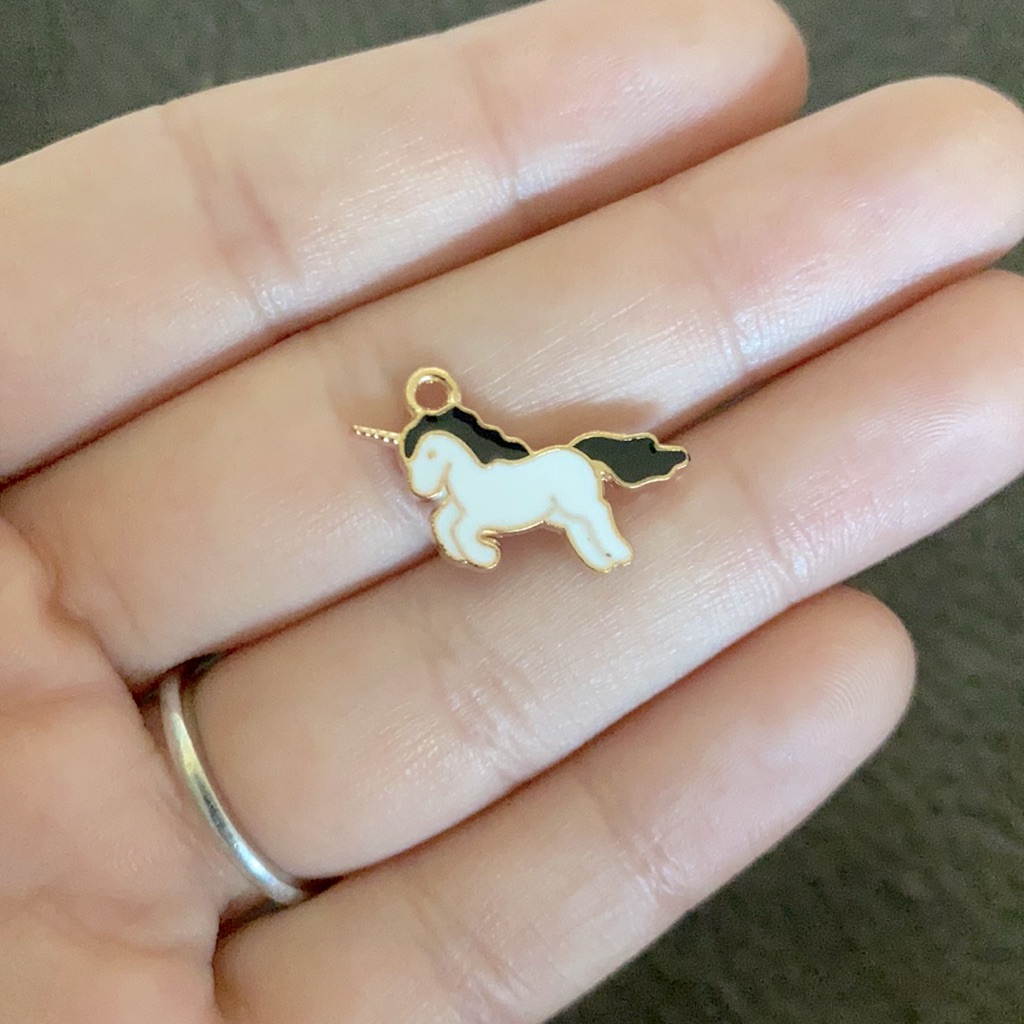 3/$30 Gold Plated Enamel Unicorn Charm